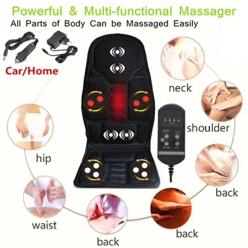 Asiento Masajeador 8 Funciones + Doble Conexión en Casa y Auto — Equipos de masaje profesional
