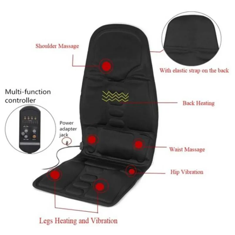 Asiento Masajeador 8 Funciones + Doble Conexión en Casa y Auto