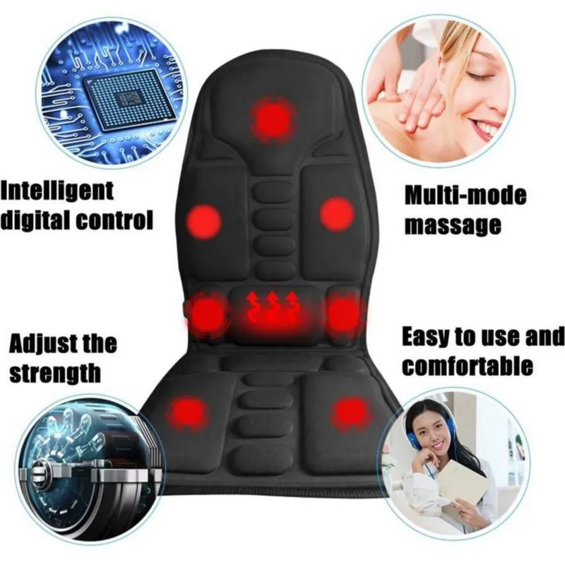 Asiento Masajeador 8 Funciones + Doble Conexión en Casa y Auto