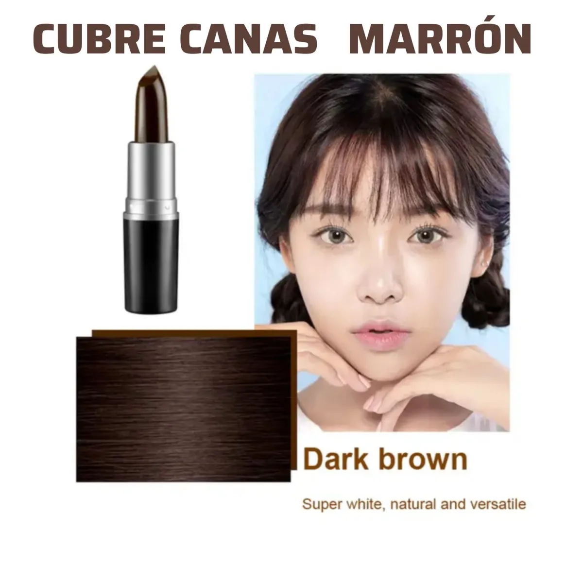 Barra Labial Cubre Canas 2 en 1 Marrón/negro