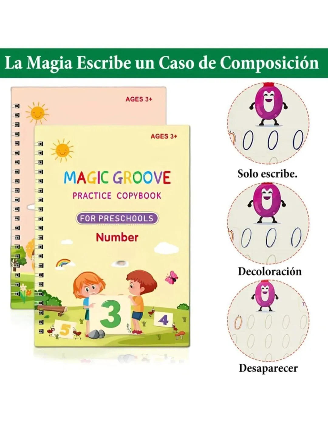 LIBROS EDUCATIVOS MÁGICOS X 4 UN + 10 TINTAS