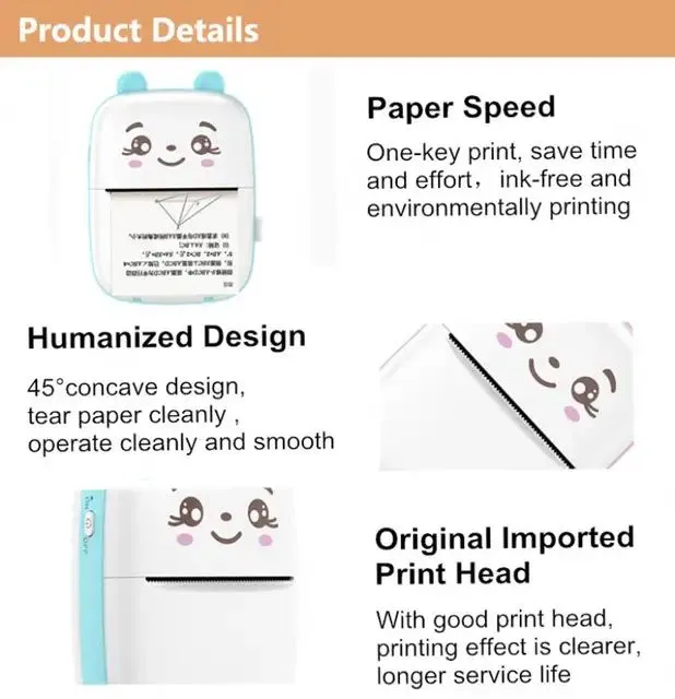MINI IMPRESORA PORTÁTIL K-WAII Celeste
