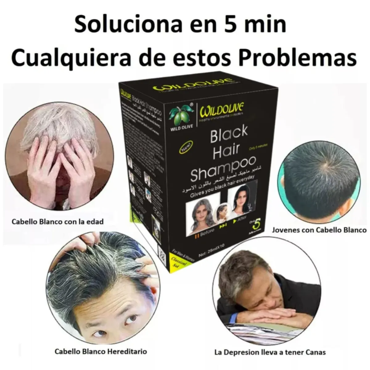 Black hair Shampoo CUBRE CANAS NEGRO