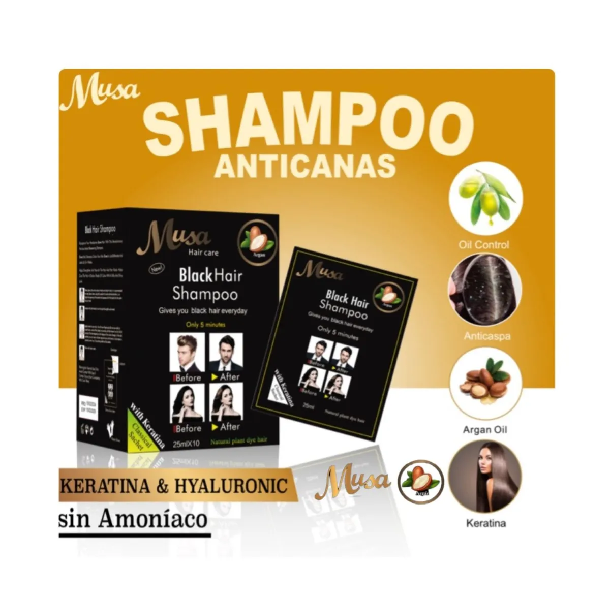 CUBRE CANAS NEGRO MUSA X10 SACHET ORGANICO — Cabello / coloraciones