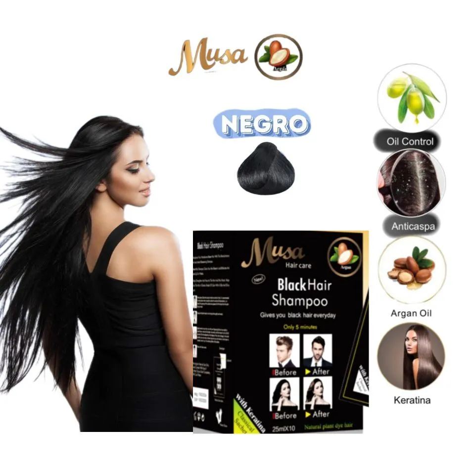 CUBRE CANAS NEGRO MUSA X10 SACHET ORGANICO — Cabello / coloraciones