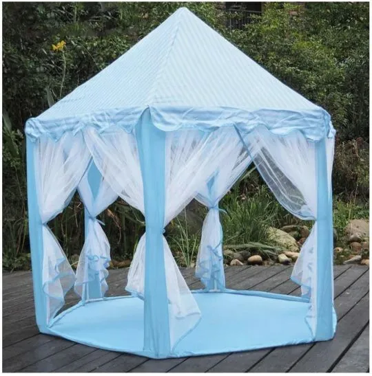 CASTILLO TULL ARMABLE CON LUCES PORTABLE CARPA CELESTE — Estructuras de juegos al aire libre