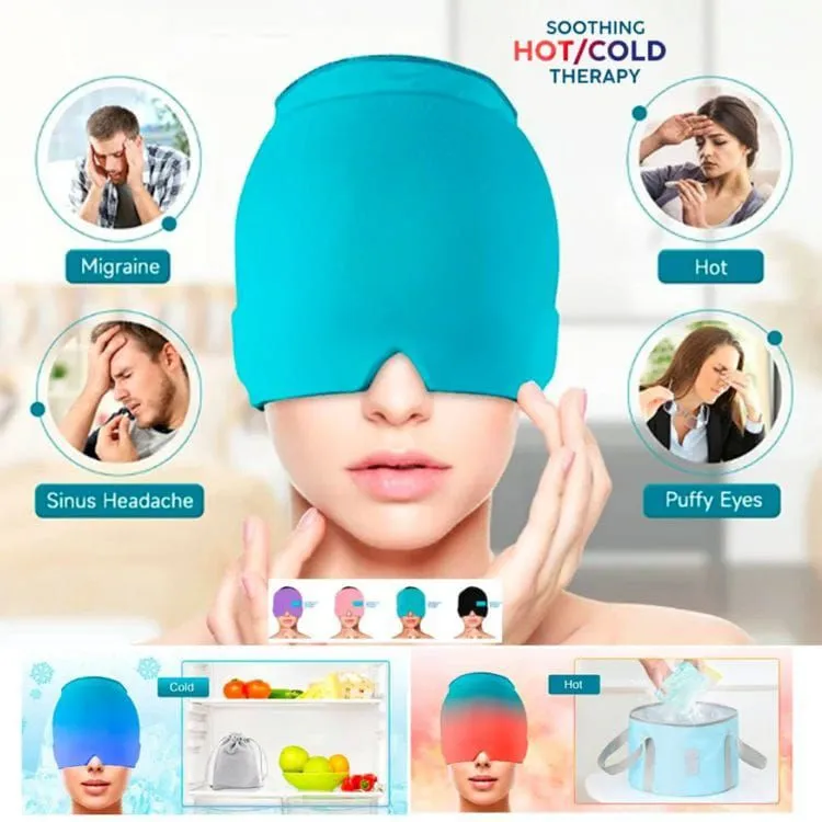 GORRO MASCARA DE GEL FRIO PARA ALIVIAR EL DOLOR DE CABEZA ROSADO — Productos para masajes / calentamiento personal no eléctricos