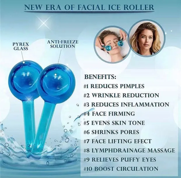 ICE GLOBES BOLAS DE CRISTAL PARA MASAJE Y REAFIRMACION — Productos para masajes / calentamiento personal no eléctricos