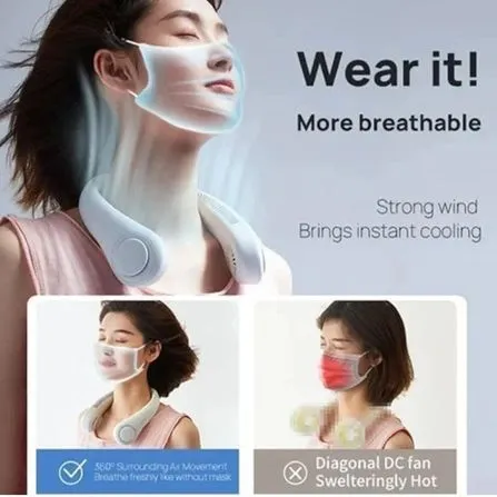 VENTILADOR PORTÁTIL PARA CUELLO MANOS LIBRES — Ventiladores portátiles