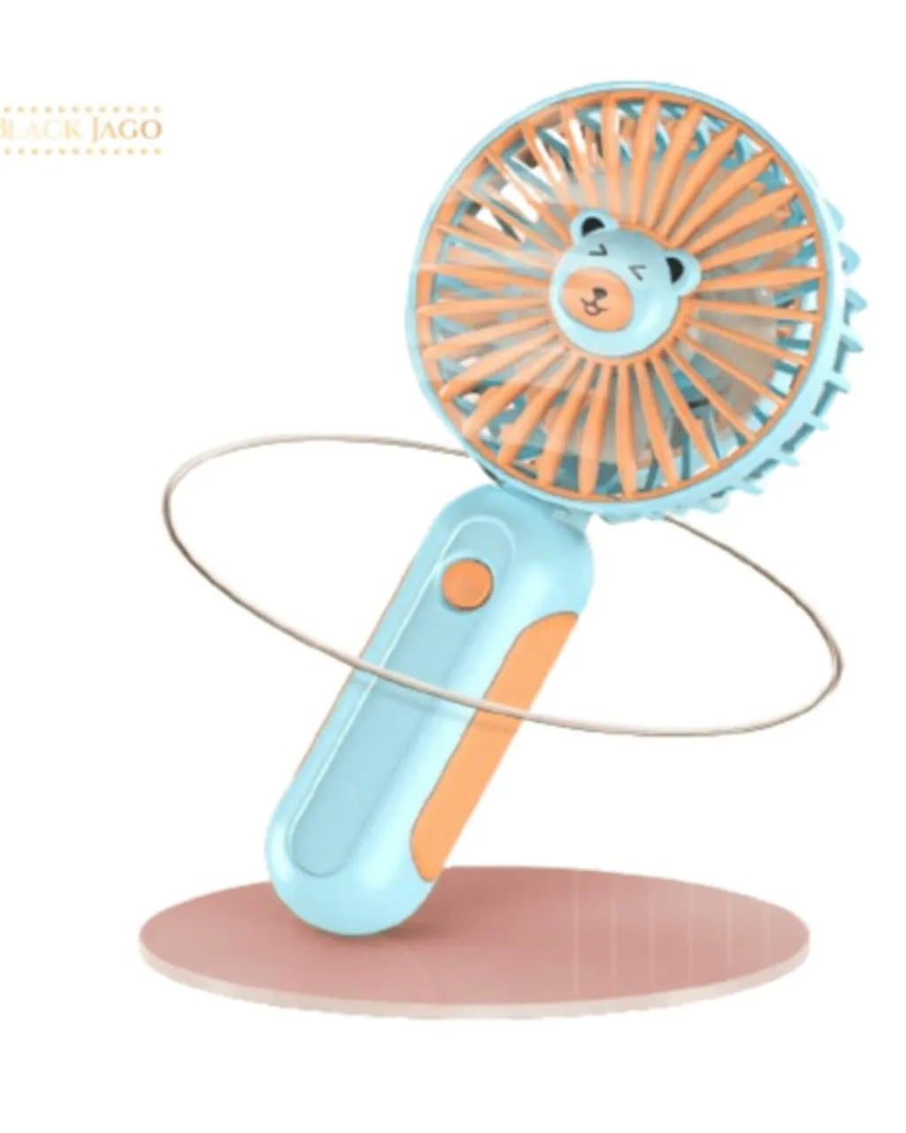 VENTILADOR PORTATIL 2 EN 1 RECARGABLE KWAII CELESTE — Ventiladores portátiles