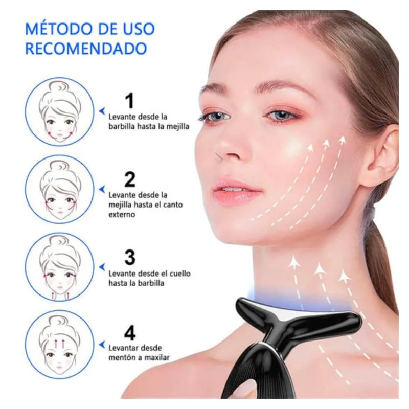 Masajeador Led Reductor de Arrugas y Papada negro — Productos de baño para tonificar / masajear
