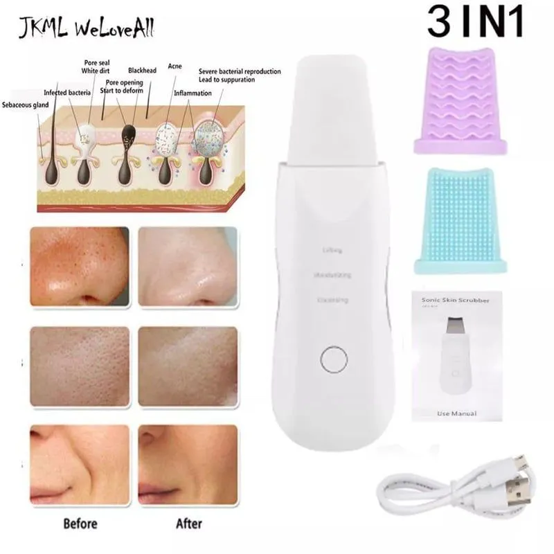Limpiador facial espátula quita espinillas ULTRASONIDO