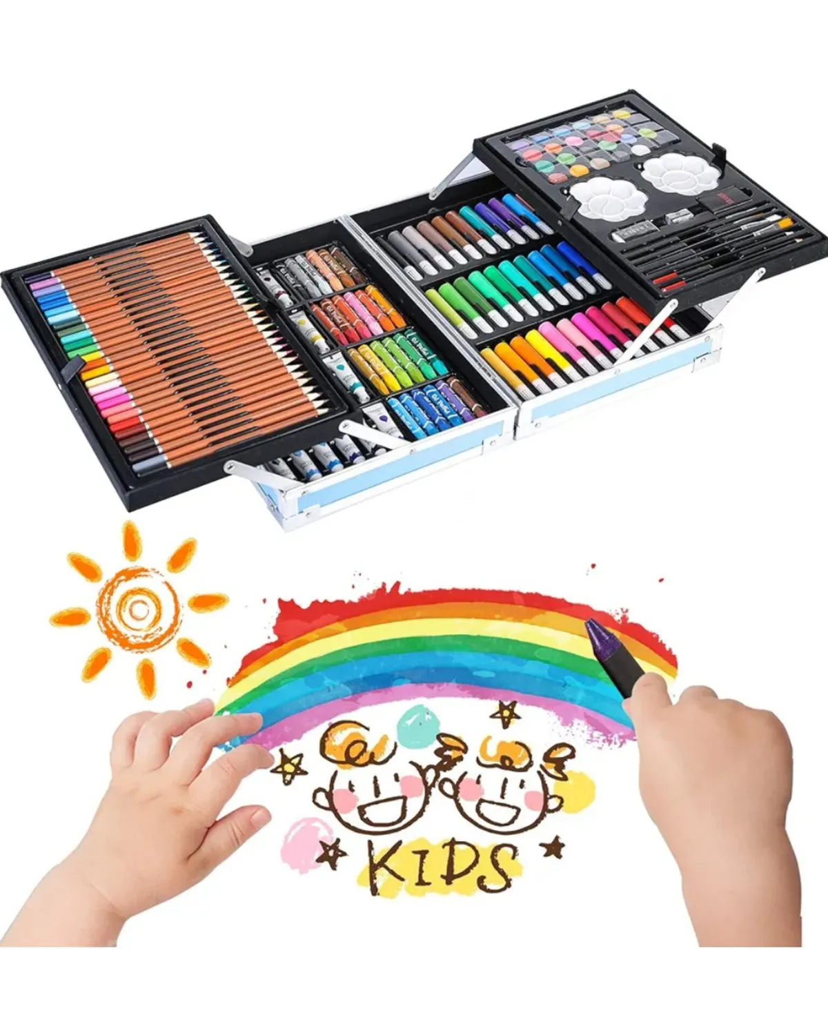 SET DE LUJO METALIZADO 145 PIEZAS (ARTE)