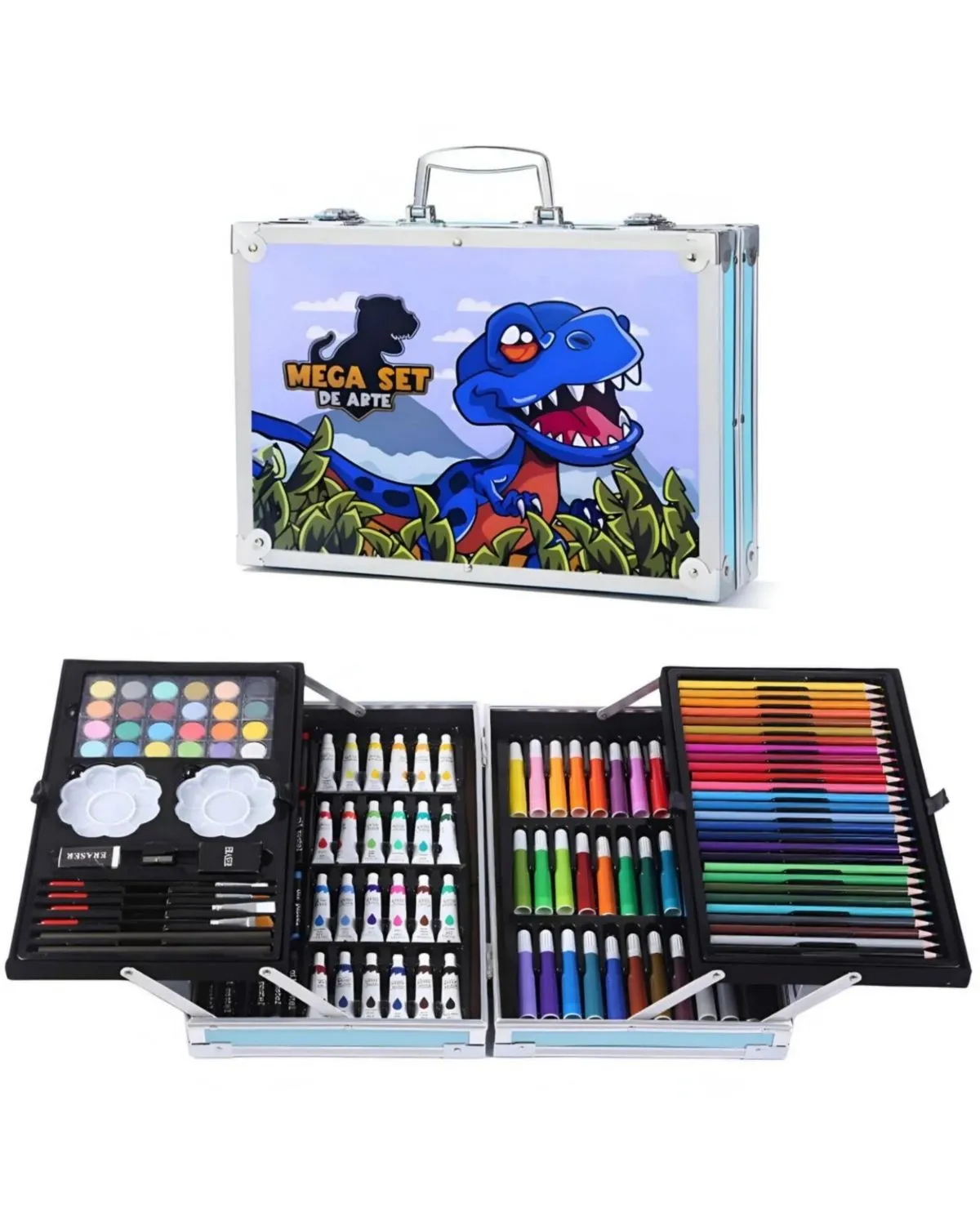 SET DE LUJO METALIZADO 145 PIEZAS (ARTE)