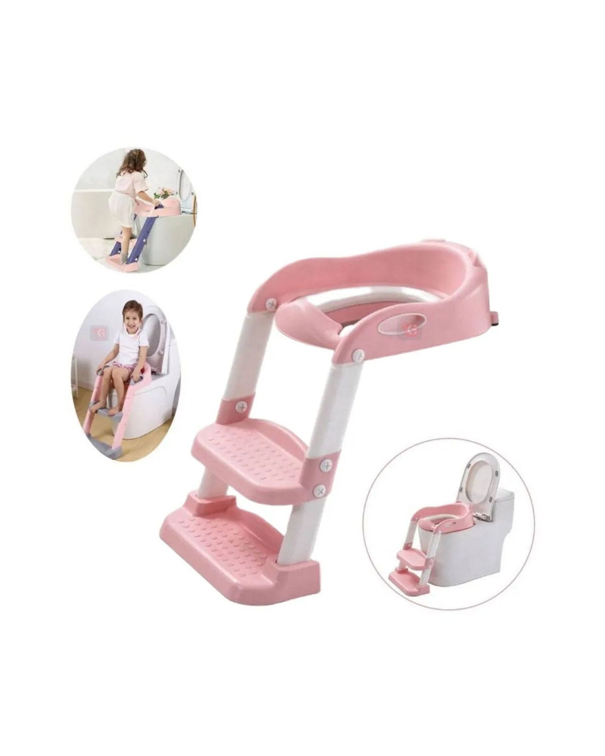 Asiento De Entrenamiento Escalonado Para Inodoro Rosado — Asientos / urinales de entrenamiento para bebés