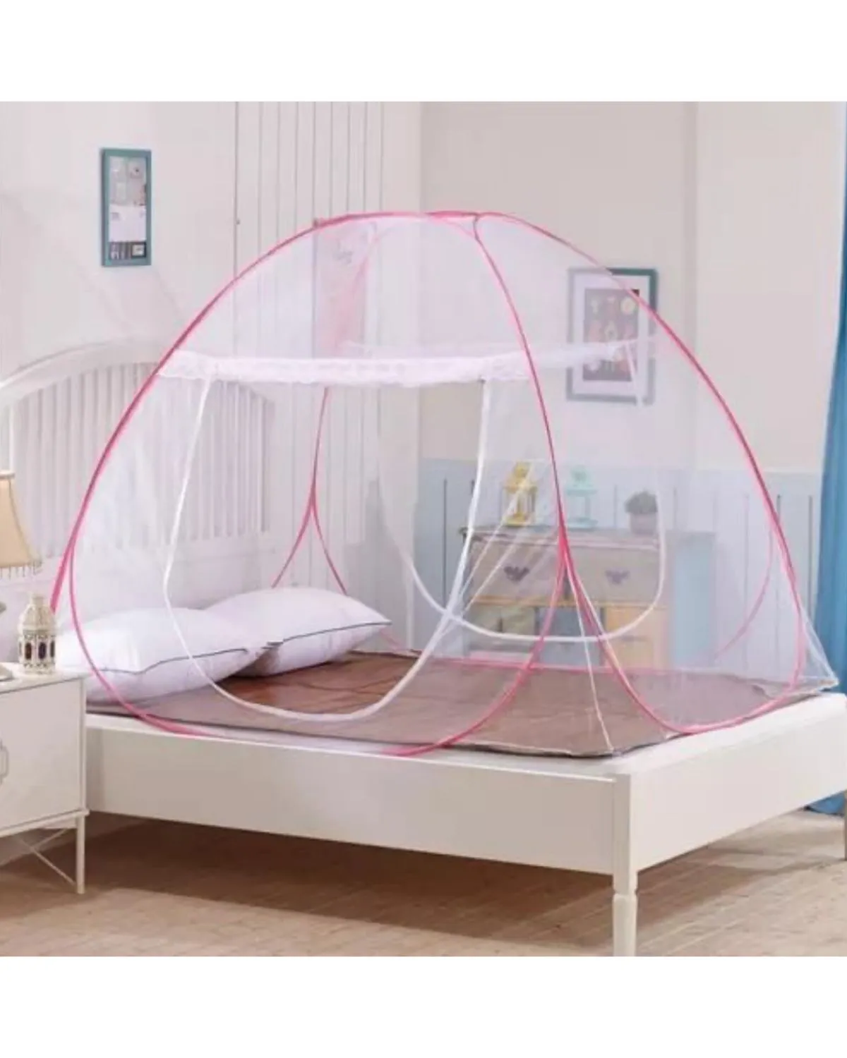 MOSQUITERO PLEGABLE PARA CAMA 2PLAZAS ROSADO