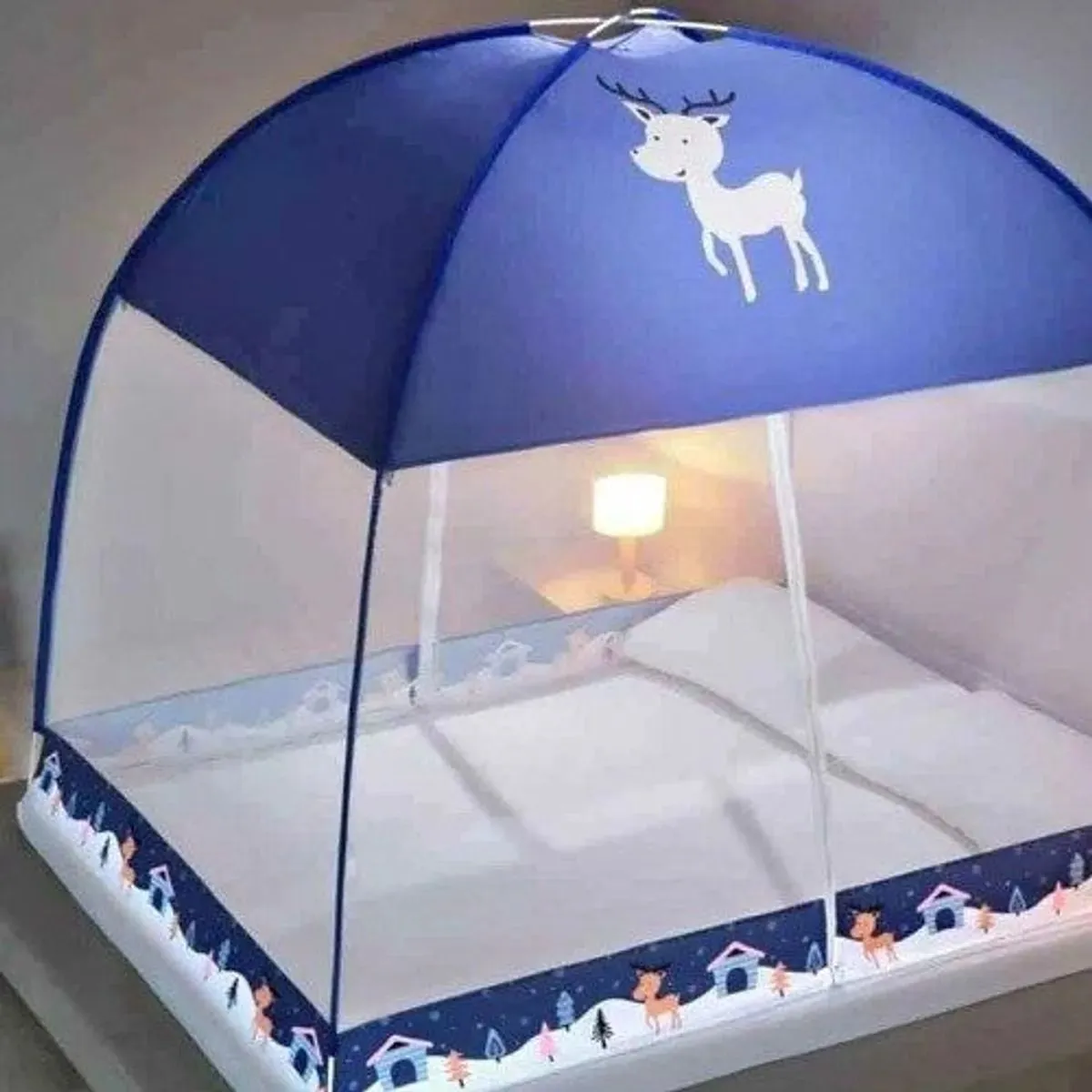 MOSQUITERO PLEGABLE PARA CAMA 2PLAZAS AZUL
