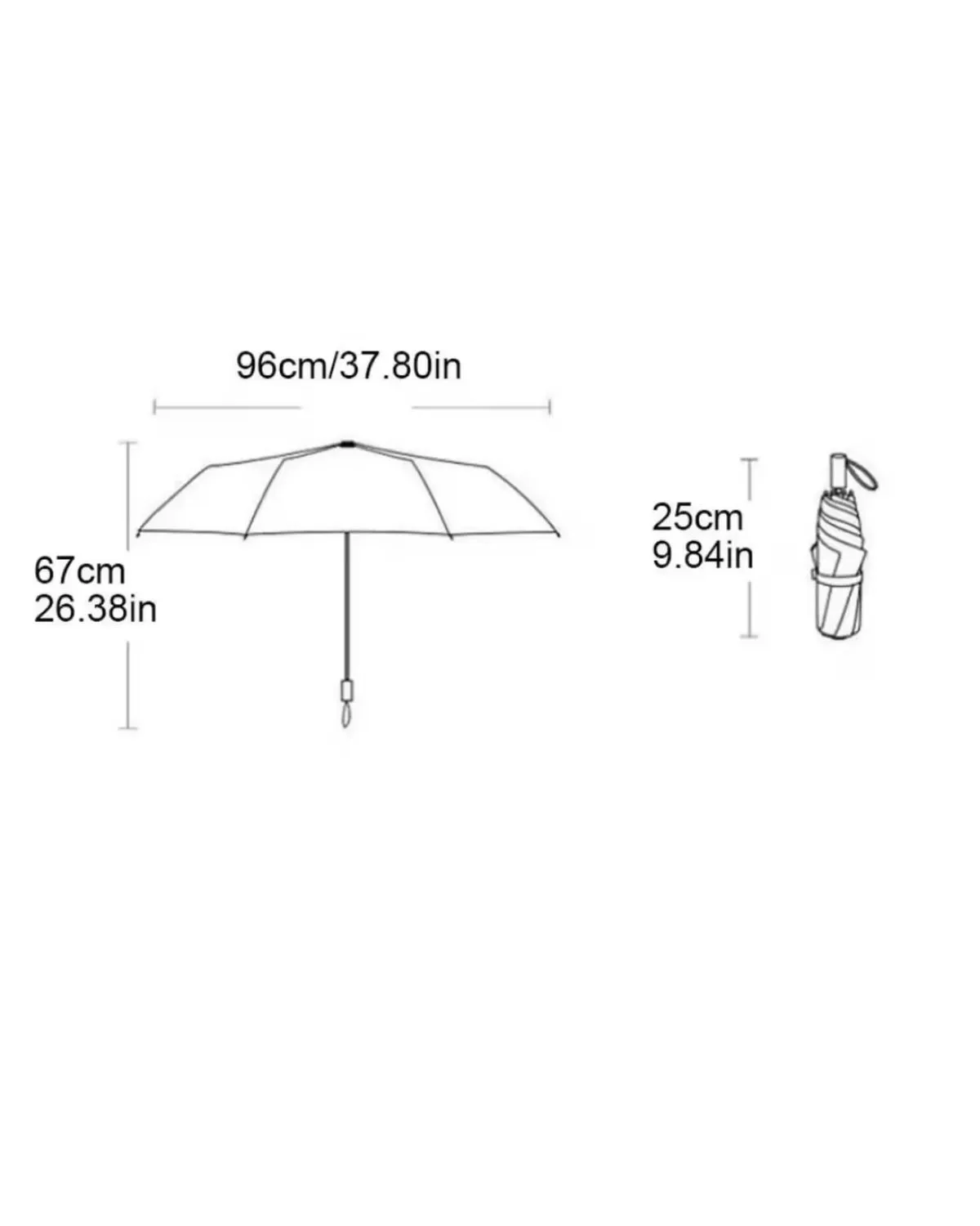 SOMBRILLA-PARAGUAS para sol y lluvia Con filtro UV Plegable