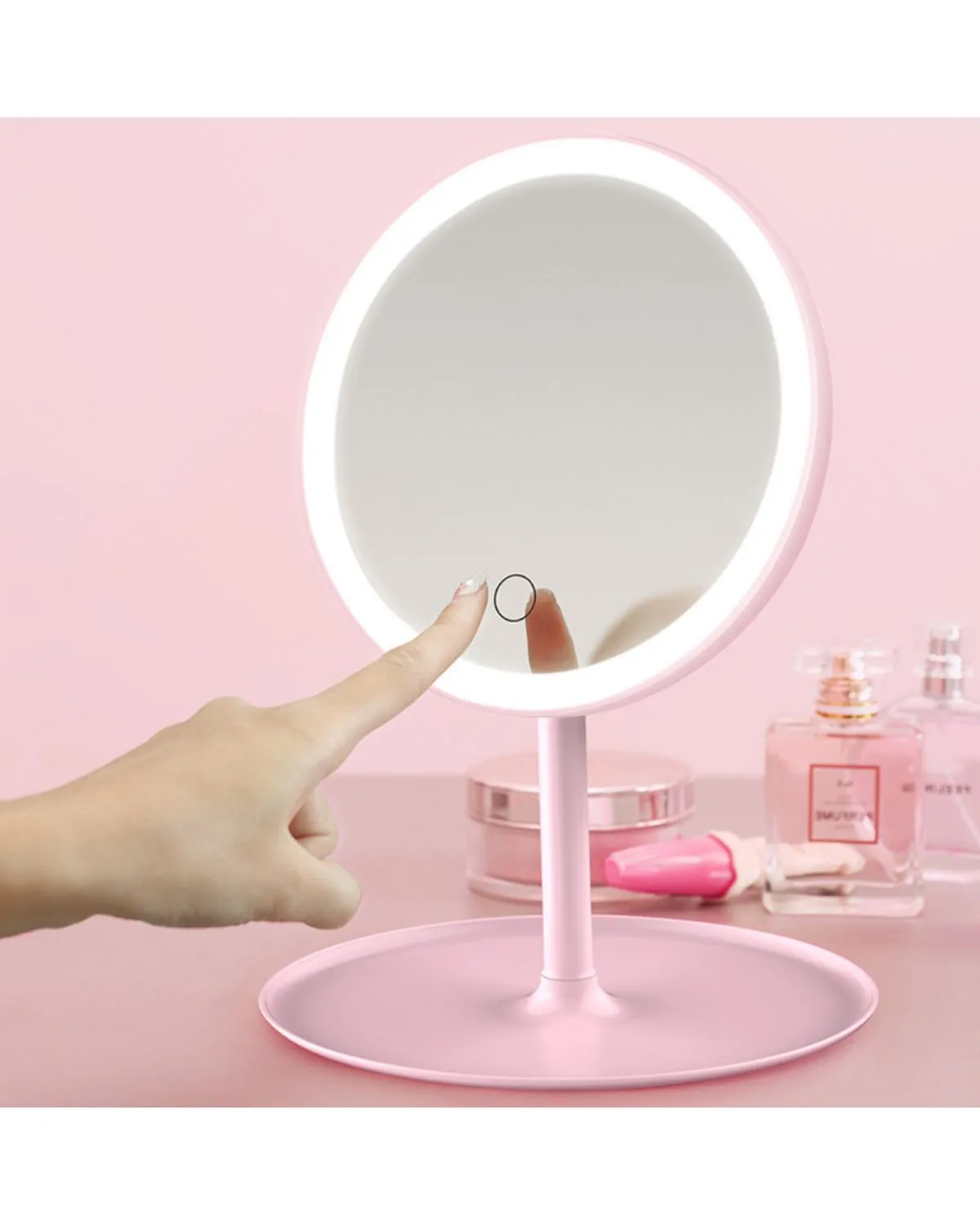 ESPEJO LED TACTIL DE BELLEZA RECARGABLE