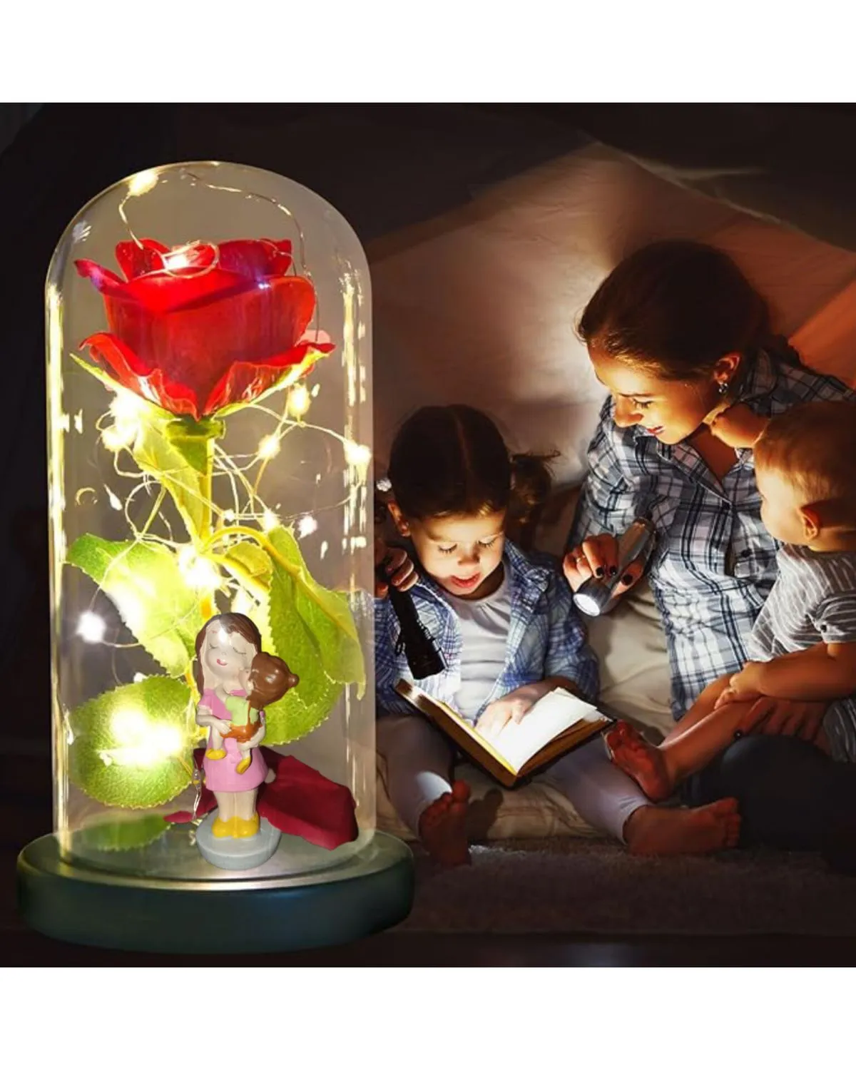 Rosa encapsulada con luz MAMA ETERNA