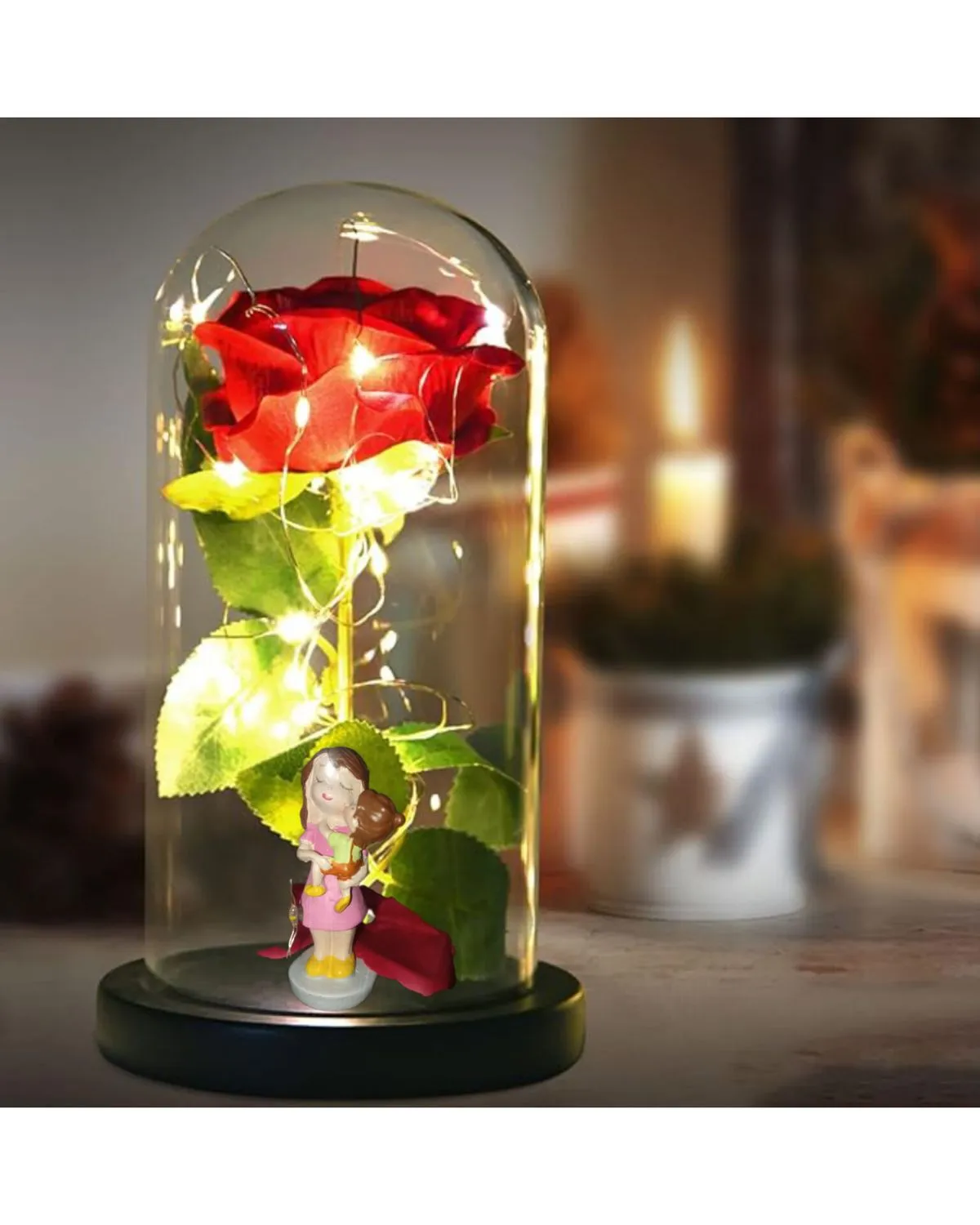 Rosa encapsulada con luz MAMA ETERNA