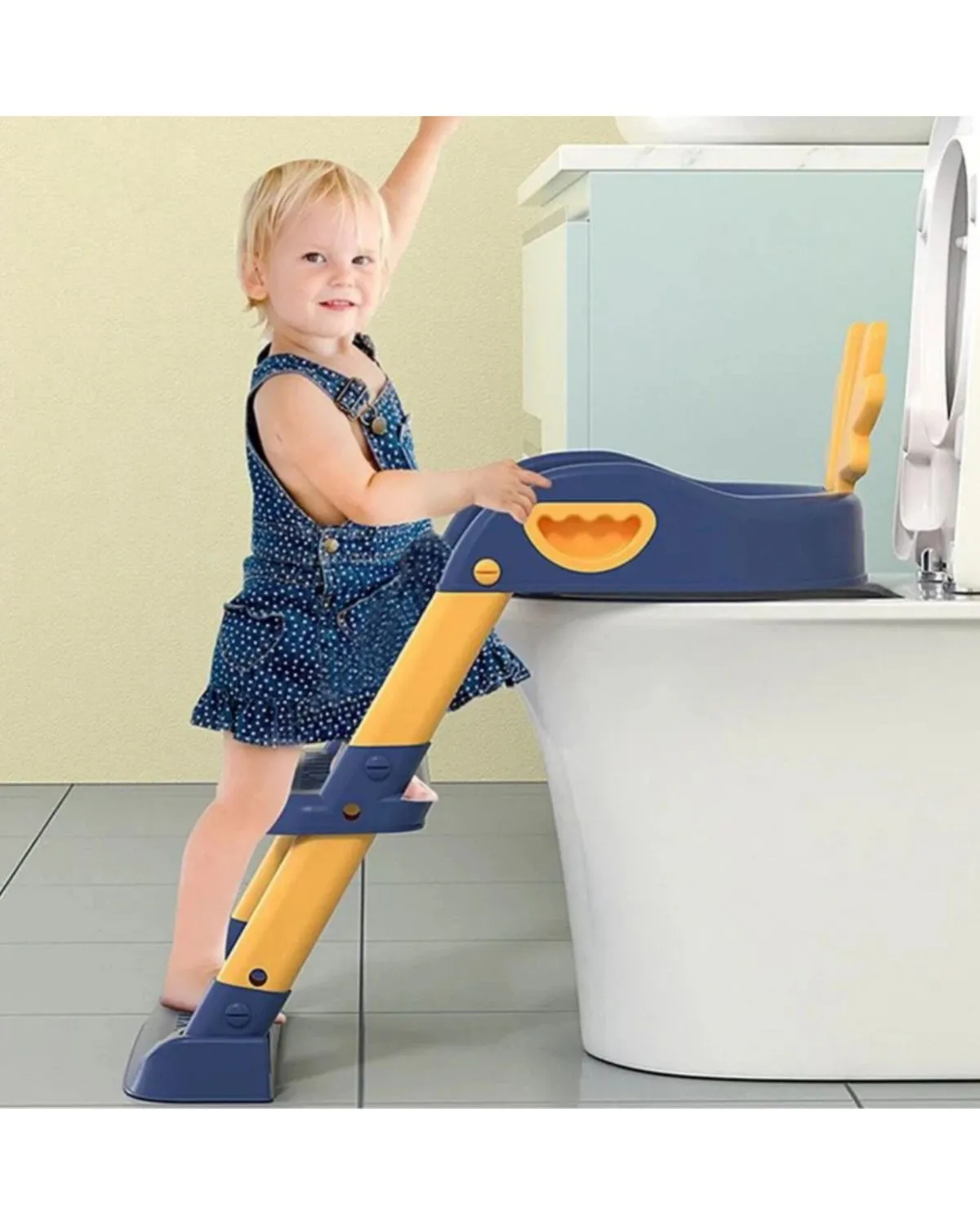Asiento de Entrenamiento para Baño con Escalera Plegable