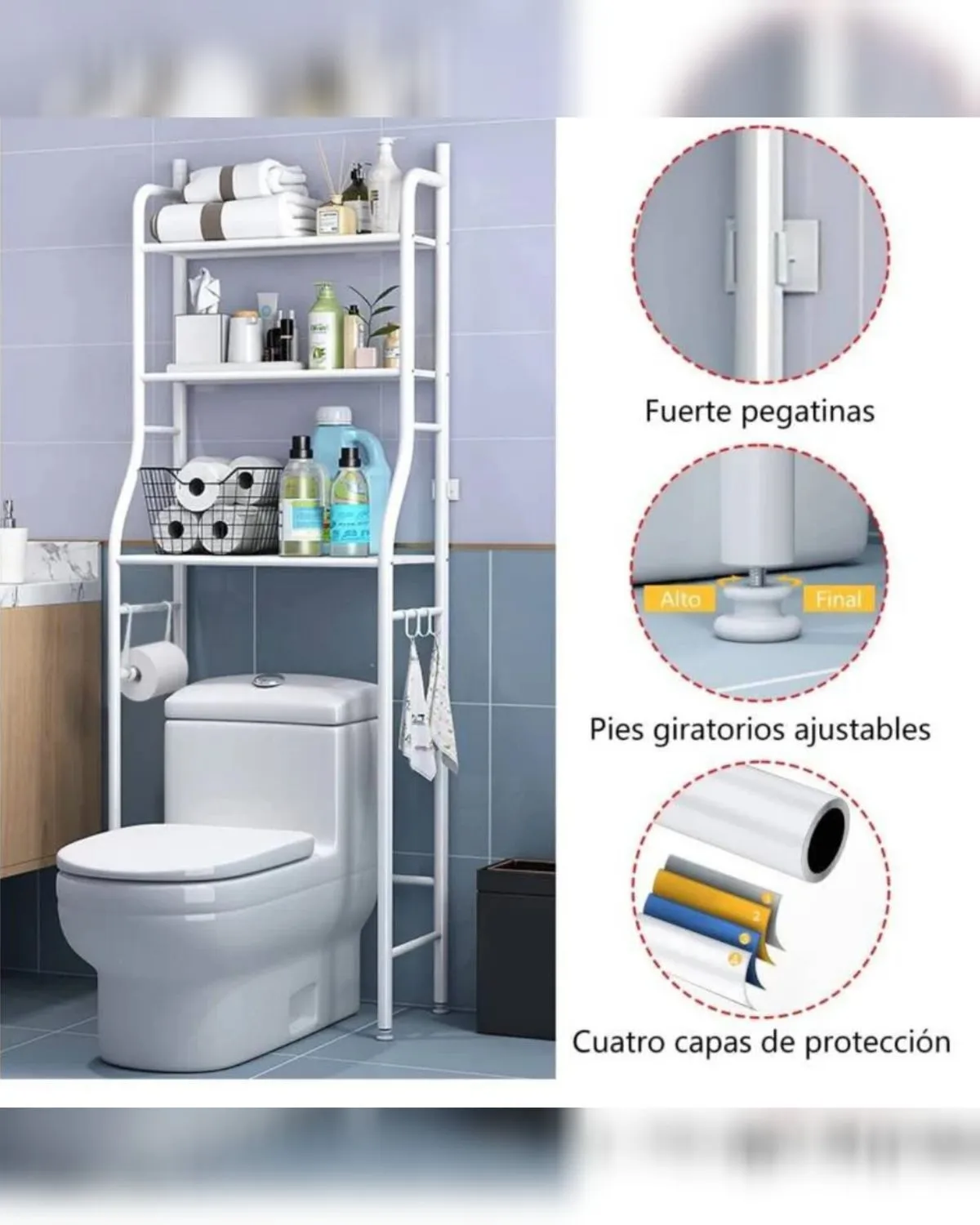 ORGANIZADOR DE BAÑO 3 NIVELES BLANCO