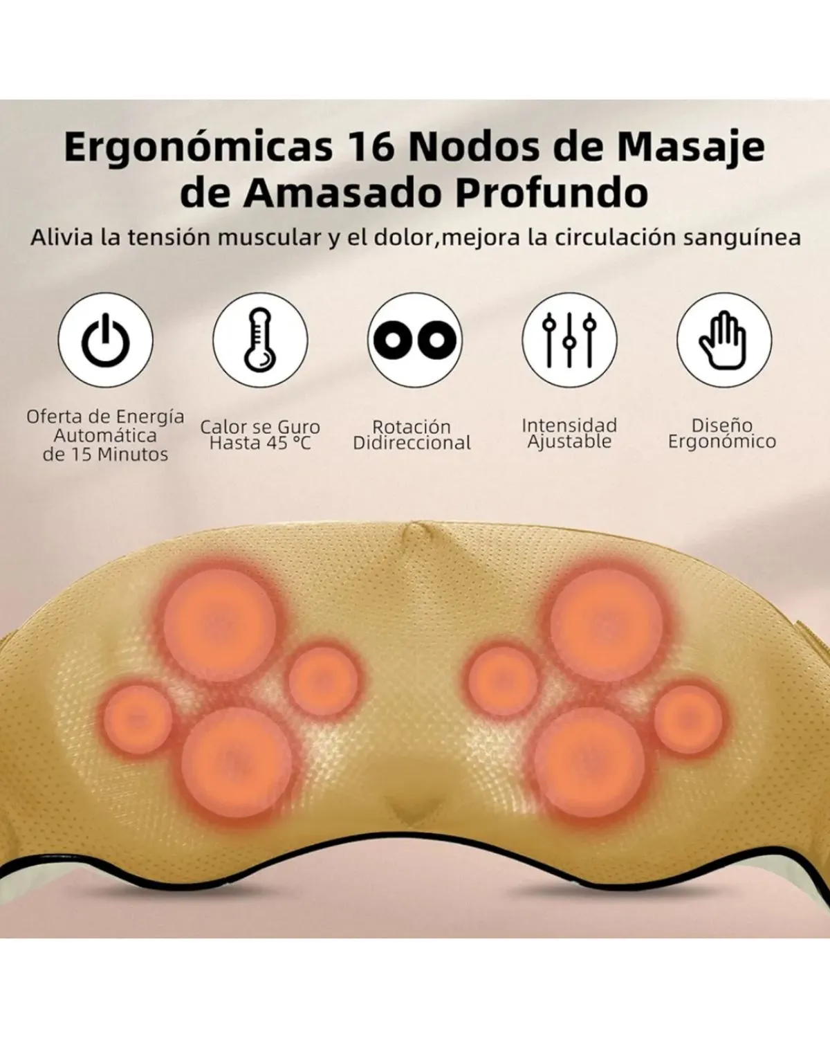 Masajeador Cervical Eléctrico de Cuello Espalda Cuerpo con Infrarrojo