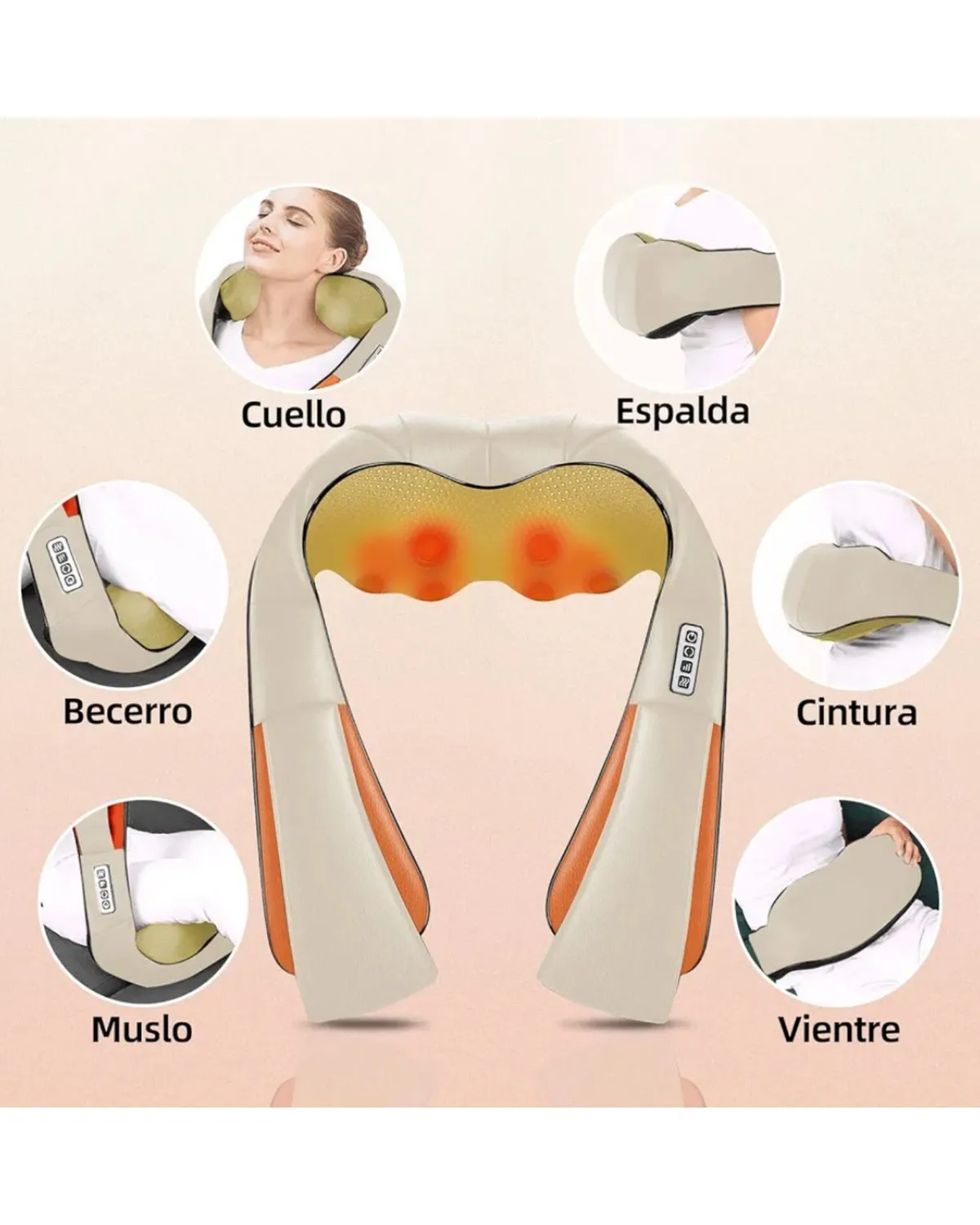 Masajeador Cervical Eléctrico de Cuello Espalda Cuerpo con Infrarrojo