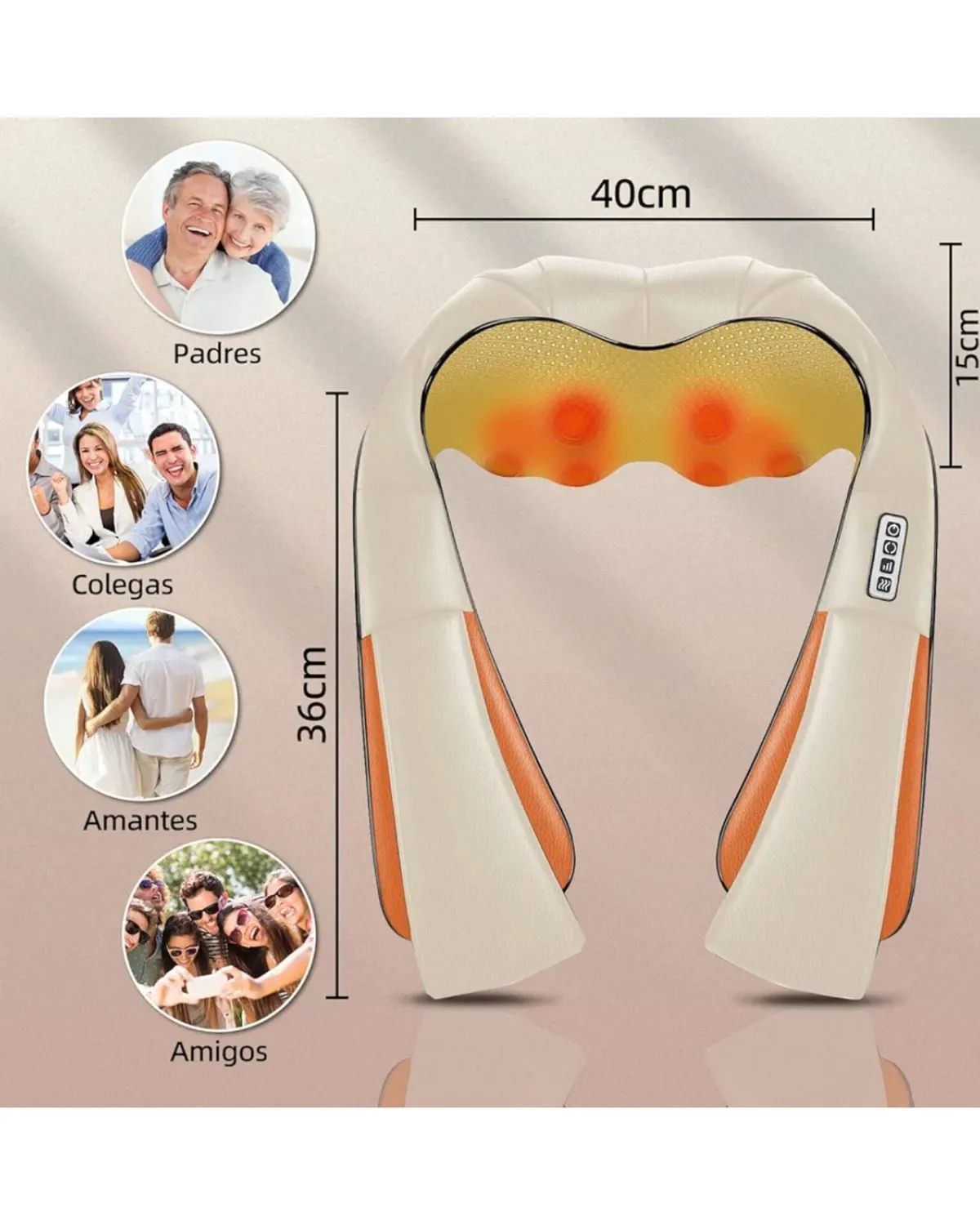 Masajeador Cervical Eléctrico de Cuello Espalda Cuerpo con Infrarrojo