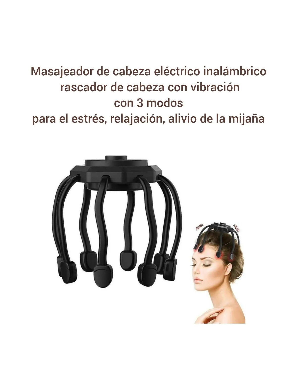 MASAJEADOR ELÉCTRICO CON 3 MODOS para estrés alivio dolor migraña — Equipos de masaje profesional