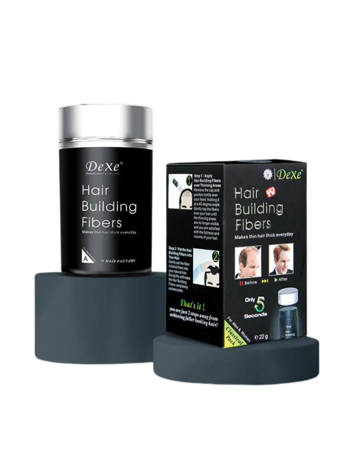 Dexe Fibras Capilares + Spray Fijador de Cabello 3 Pack