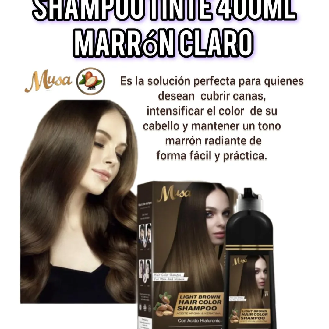 Shampoo Tinte Cubre canas Marrón Claro ecorincia Hair Color 500ml
