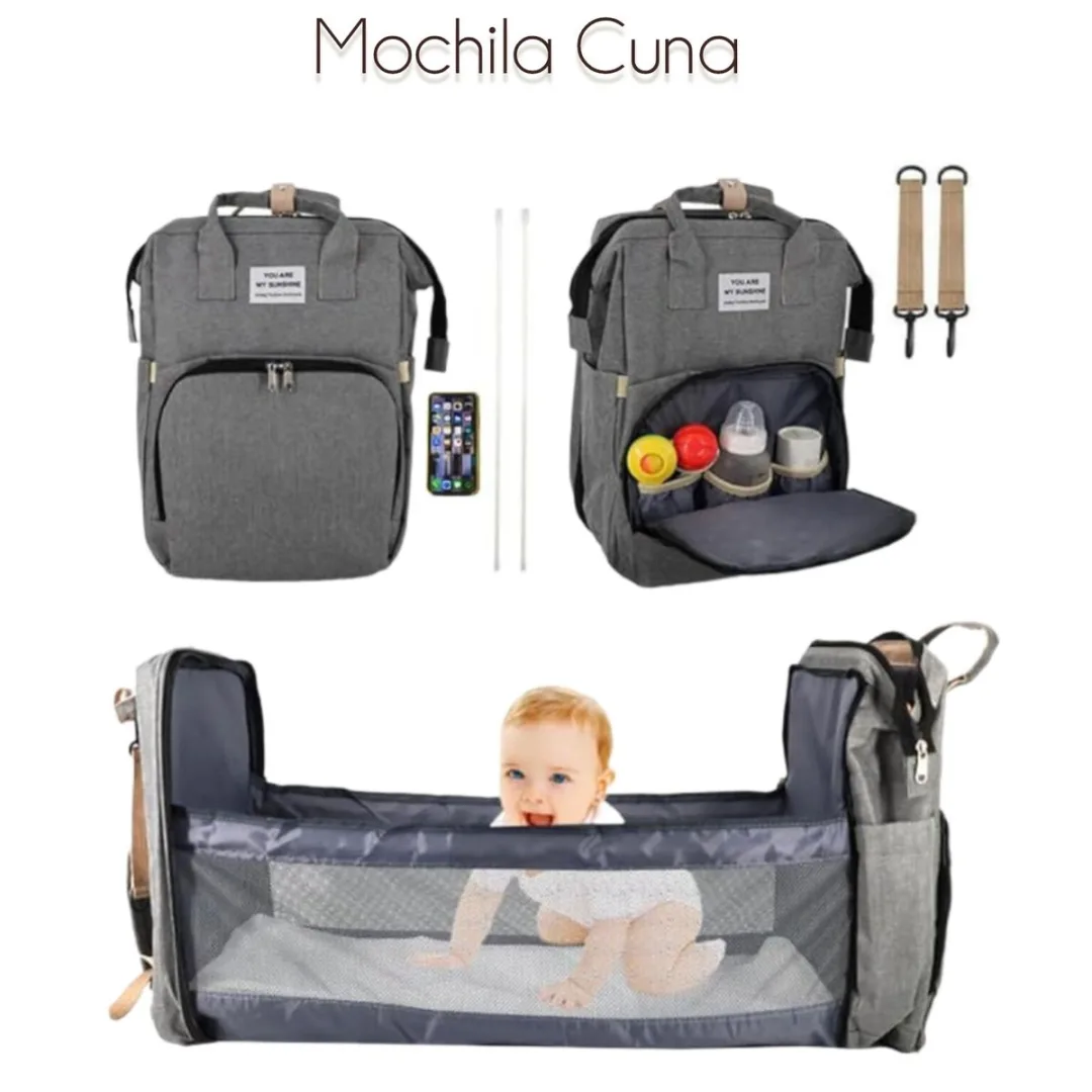 MOCHILA PAÑALERA PARA BEBE CON CAMBIADOR 3 EN 1