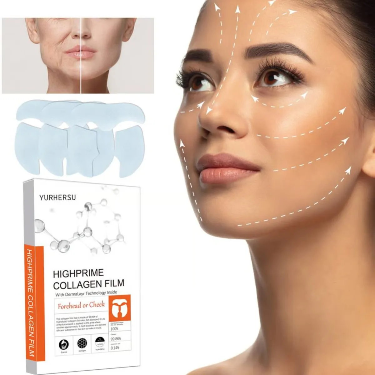 Parche ANTI-ARRUGA de COLÁGENO para el rostro / 3 set — Cosméticos / rostro