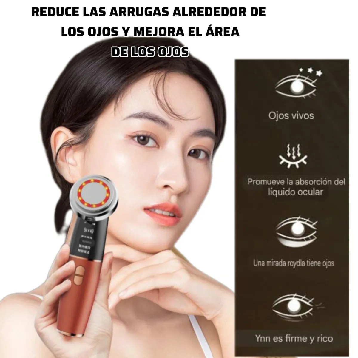 MASAJEADOR ANTIARRUGAS TÉRMICO VIBRATORIO FOTONES 4 EN 1