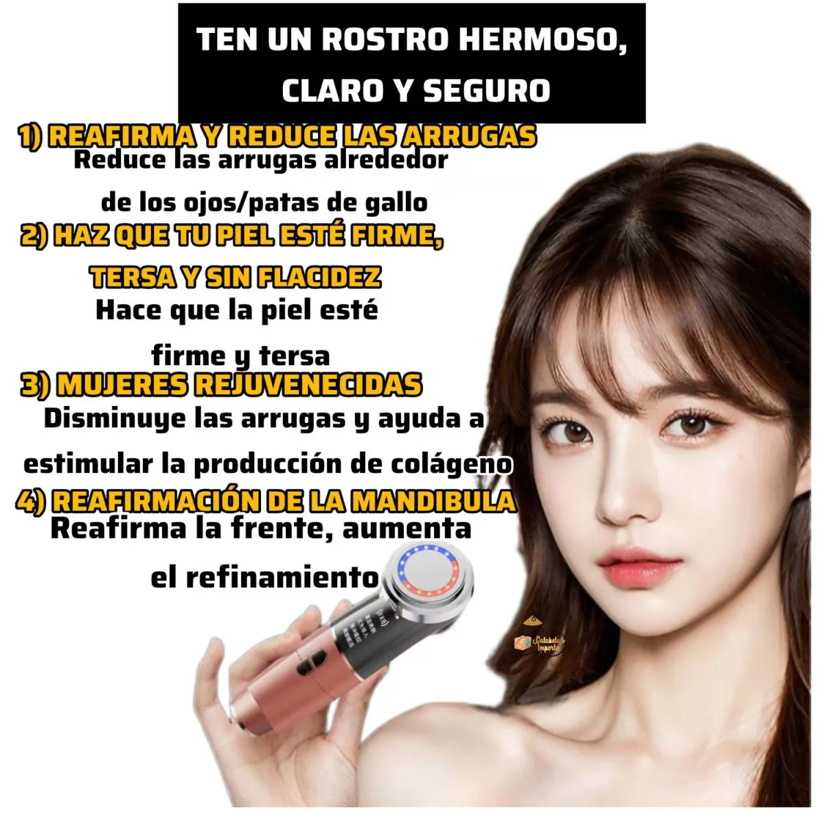MASAJEADOR ANTIARRUGAS TÉRMICO VIBRATORIO FOTONES 4 EN 1