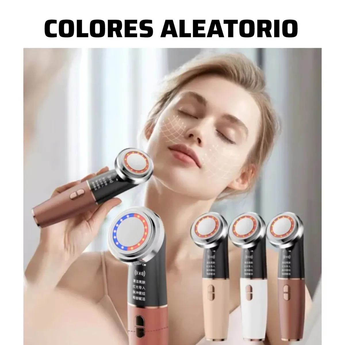 MASAJEADOR ANTIARRUGAS TÉRMICO VIBRATORIO FOTONES 4 EN 1 — Equipos de masaje profesional