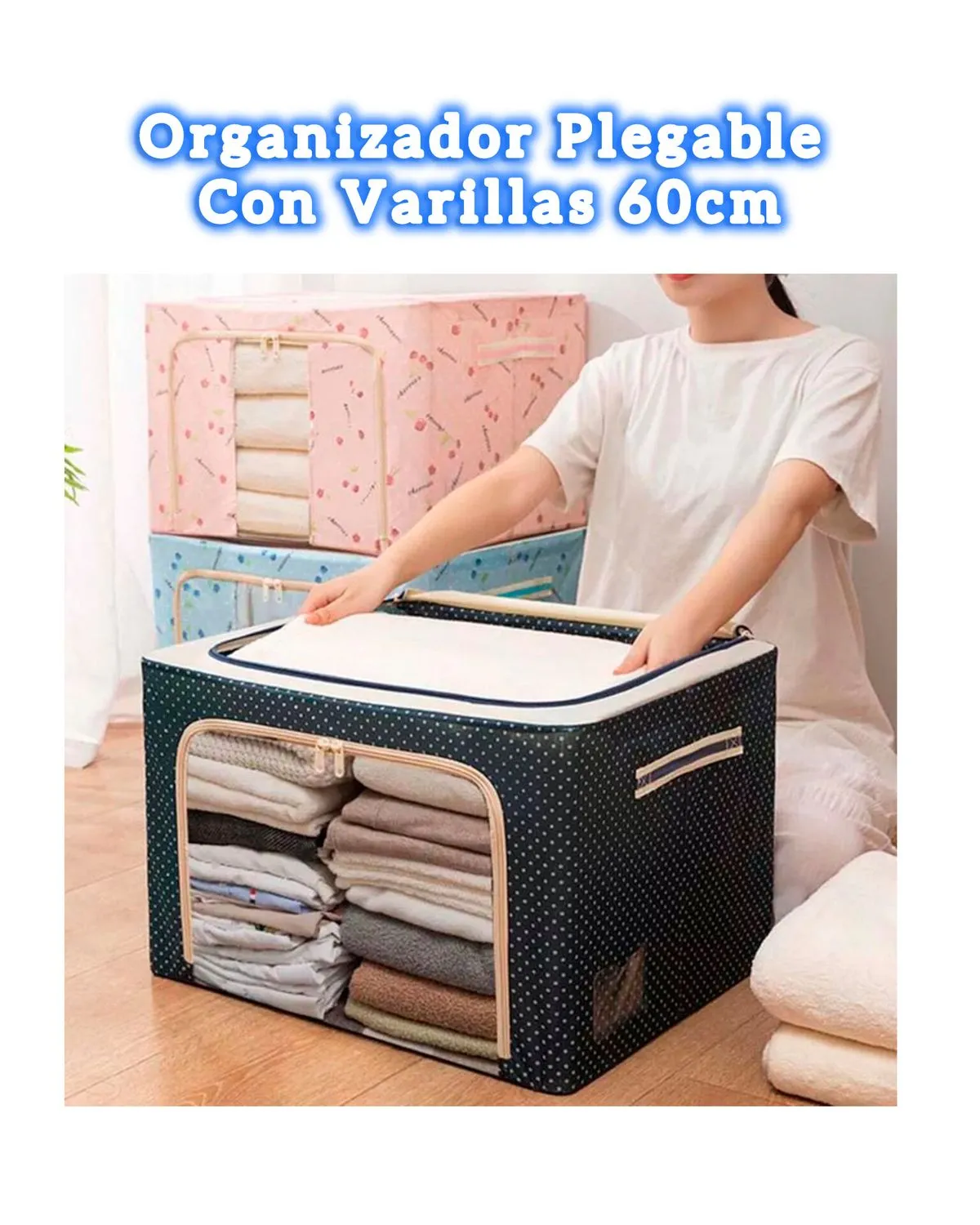 CAJA DE ALMACENAMIENTO PLEGABLE 60CM — Organizadores dormitorio / Living