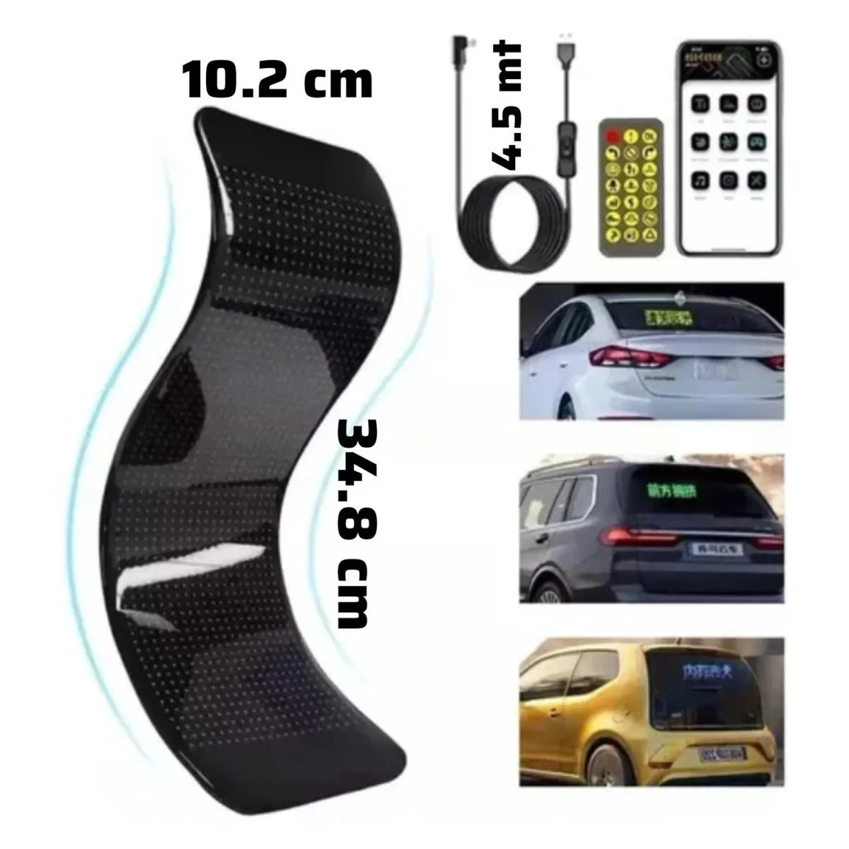 Letrero LED flexible PROGRAMABLE USB 10 x 35 cm