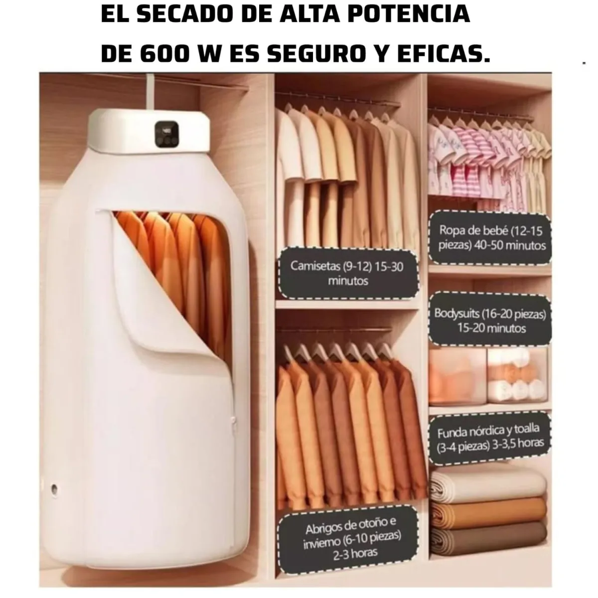 SECADOR DE ROPA PORTÁTIL+ ESTERILIZACIÓN CON LUZ ULTRAVIOLETA — Limpiadores con vapor