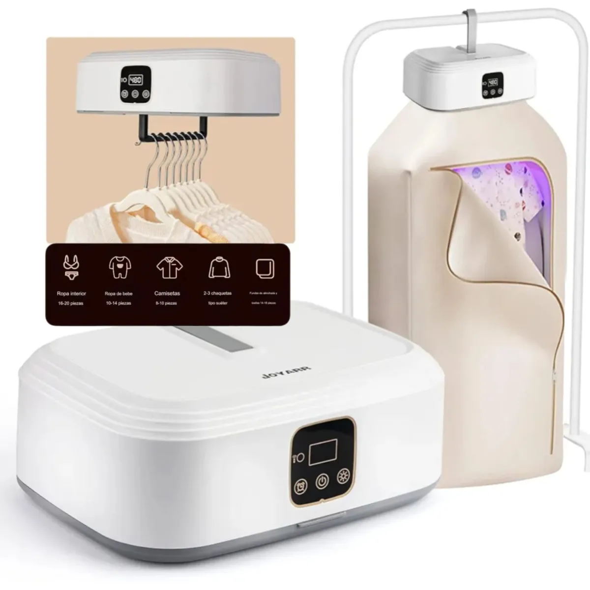 SECADOR DE ROPA PORTÁTIL+ ESTERILIZACIÓN CON LUZ ULTRAVIOLETA