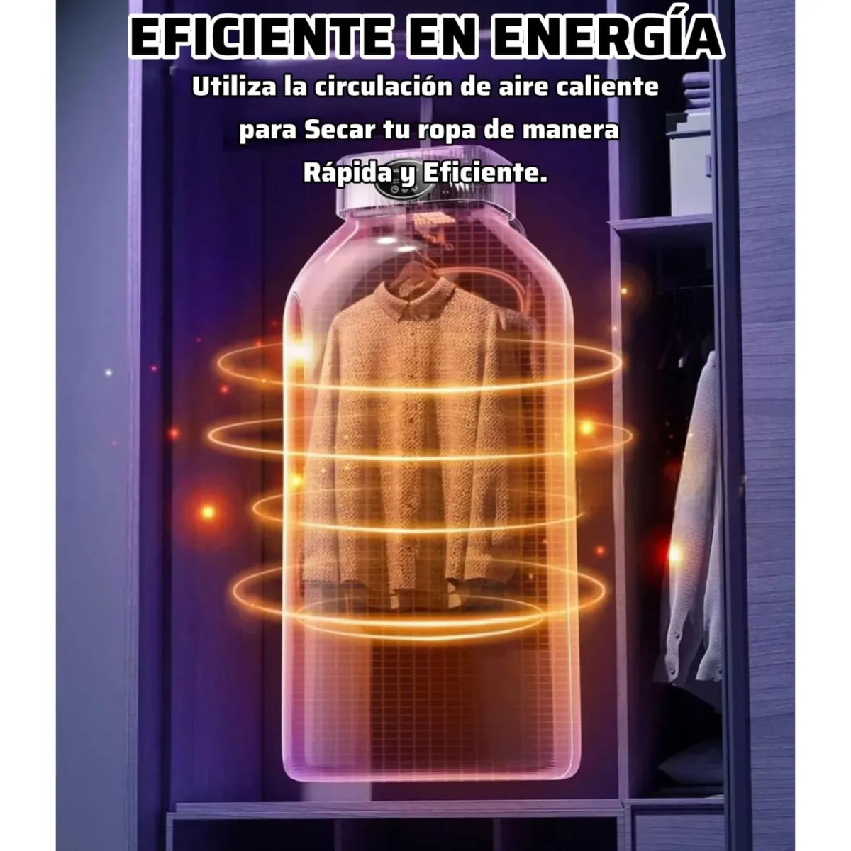 SECADOR DE ROPA PORTÁTIL+ ESTERILIZACIÓN CON LUZ ULTRAVIOLETA