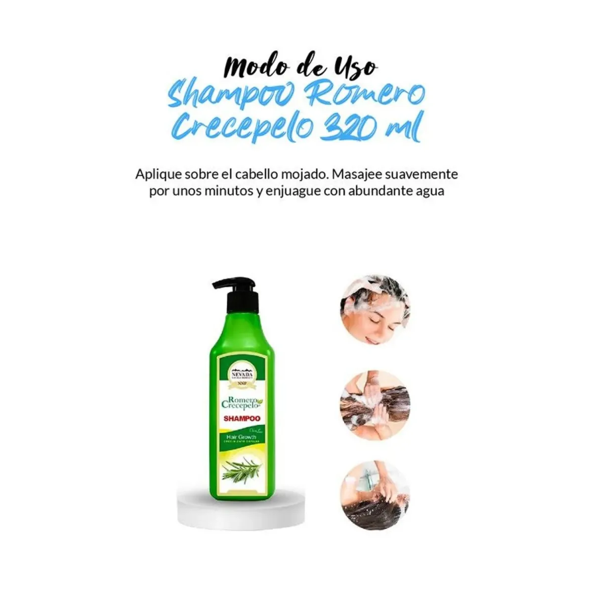 Shampoo Romero Crecepelo Nevada 320ml — Cabello / champús