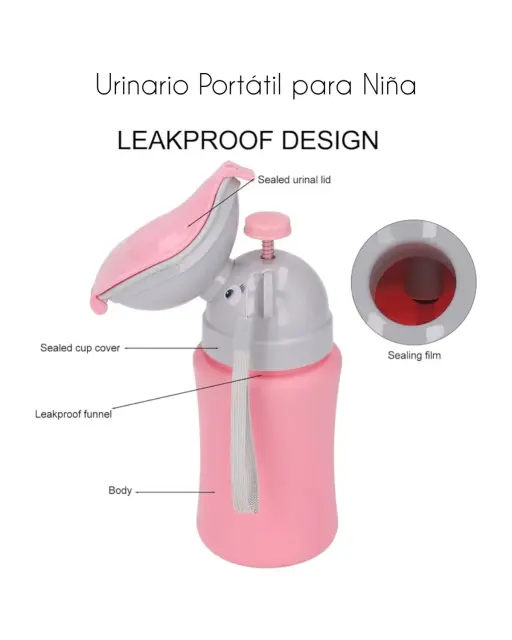 Baño portátil de viaje para niñas botella de orina portátil