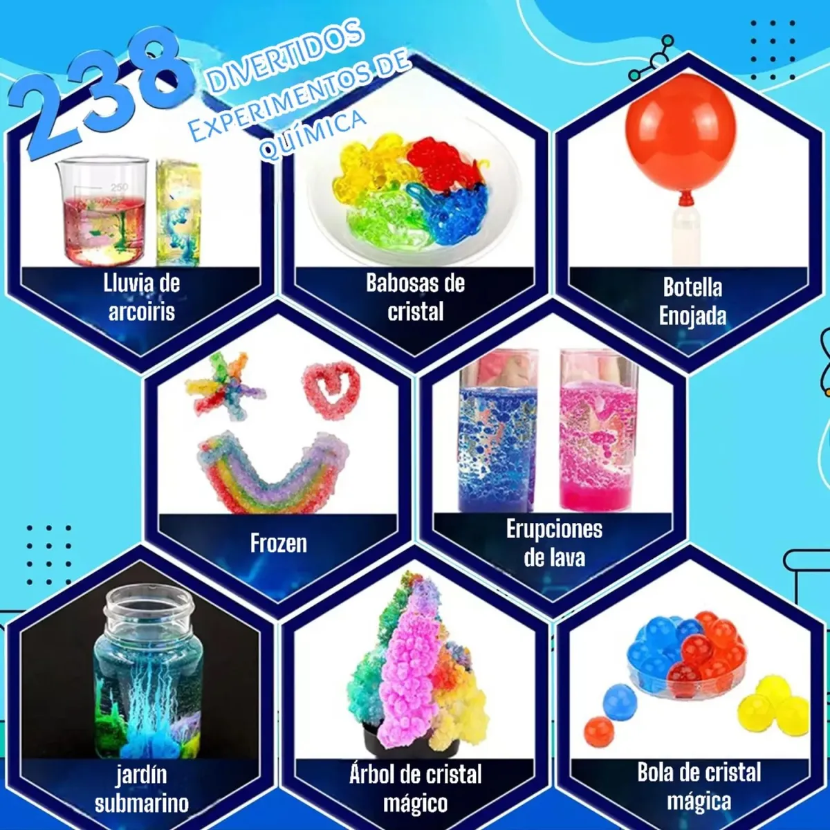 KIT DE 238 EXPERIMENTOS CIENTIFICOS PARA NIÑOS