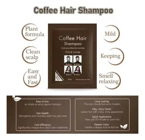 Shampoo tinte COFFE- X 10 SACHET cubre canas bigotes