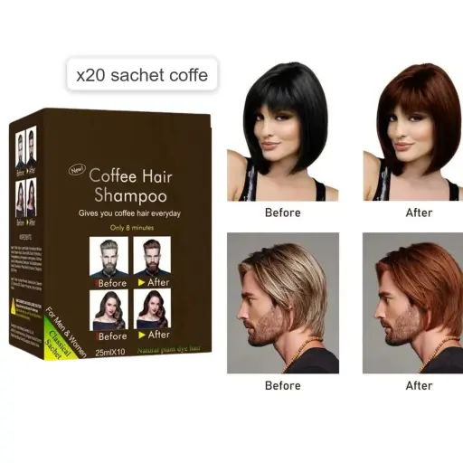 Shampoo tinte COFFE- X 20 SACHET cubre canas organico