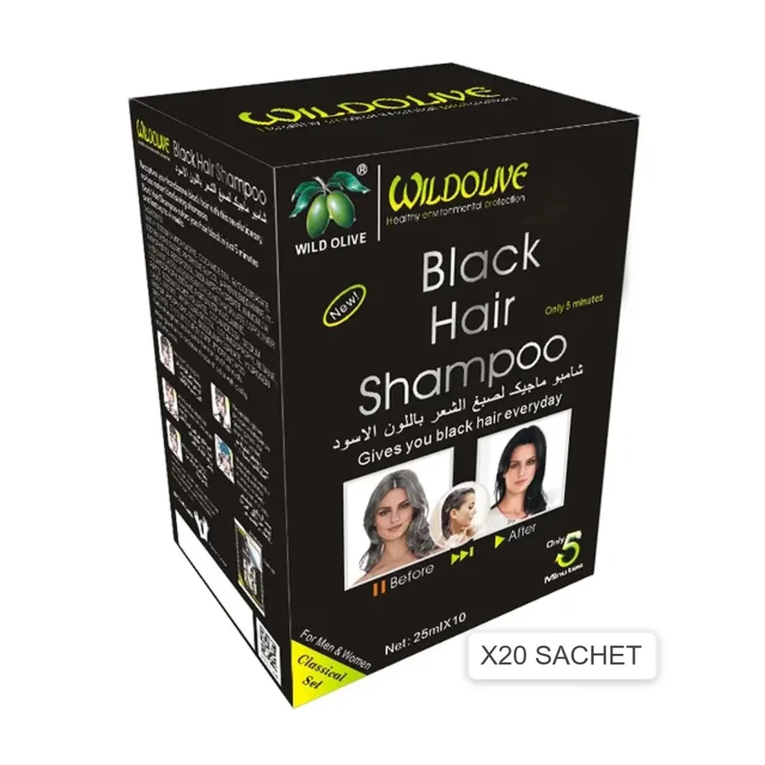 Black hair Shampoo CUBRE CANAS NEGRO X20 SACHET