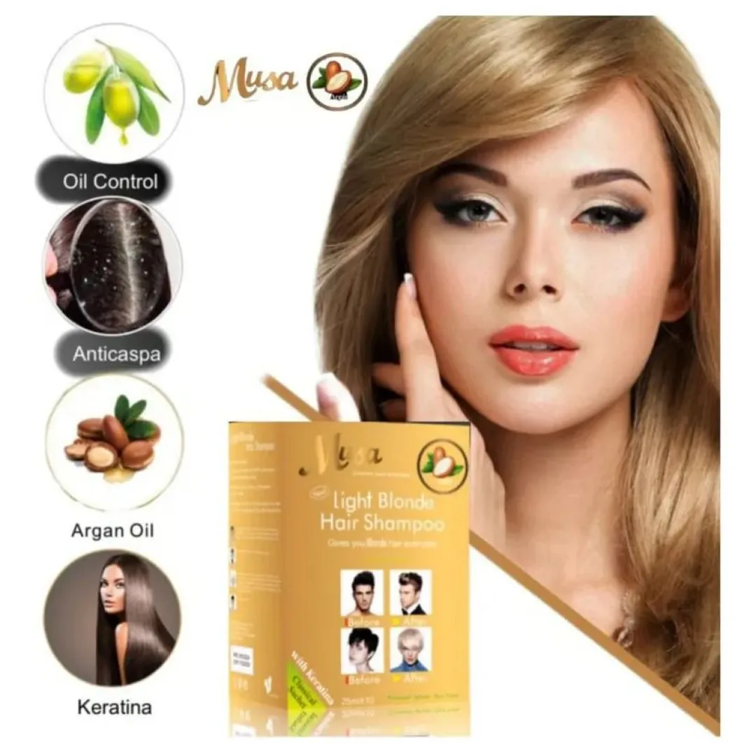 SHAMPOO TINTE MUSA RUBIO CLARO ANTICANAS X10 SACHETS